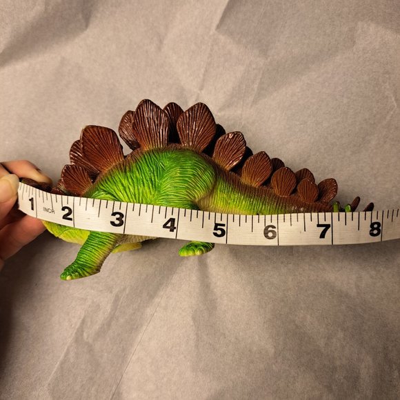 STEGOSAURUS DINOSAUR TOY 2012 REALISTIC 8" PLASTIC GREEN WITH BROWN PLATES HTF - Picture 6 of 6